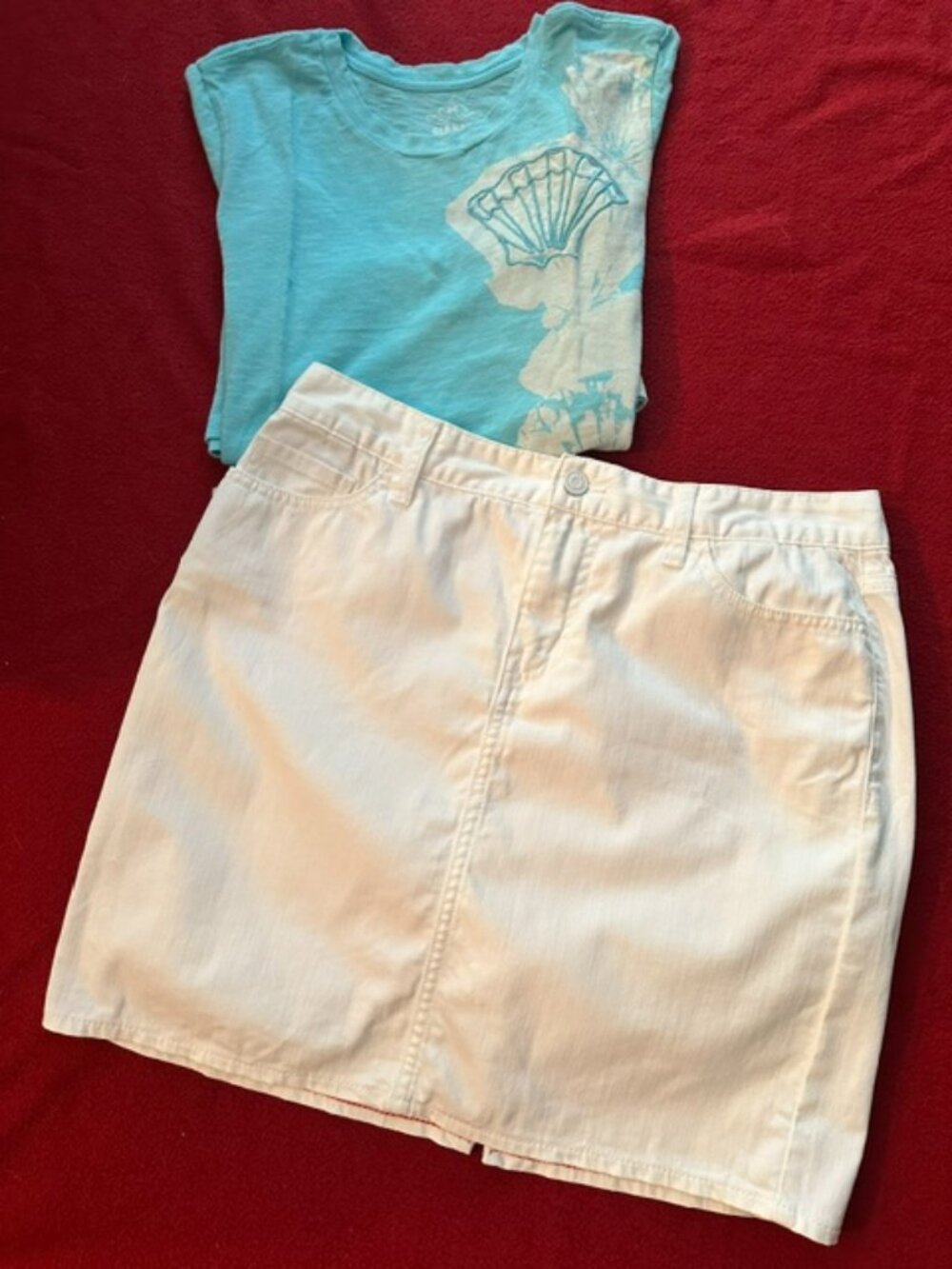 Tommy Hilfiger White Denim Mini Skirt NWOT Size - 6